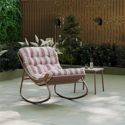Porto Terracotta Stripe Rocking Chair