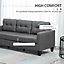 Portofino 3 Seater Corner Sofa, Chaise Lounge Furniture with Reversible Ottoman Footstool or Chaise