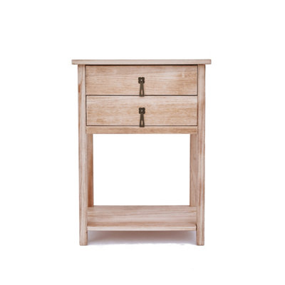 Portofino Light wood 2 Drawer Narrow Console Table