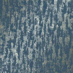 Portofino wallpaper in navy & silver