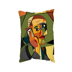 Portrait Cubism Art Style,Man Calls On A Phone (Cushion) / 30cm x 45cm