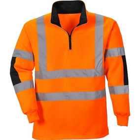 Portwest B308 Xenon Hi-Vis Rugby Shirt - Orange - 4XL