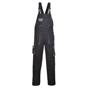 Portwest Contrast Bib & Brace / Workwear Black/Grey (L x Regular)
