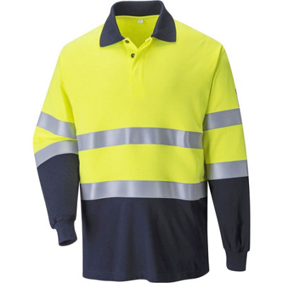 Portwest Flame Resistant Anti-Static Two Tone Polo Shirt