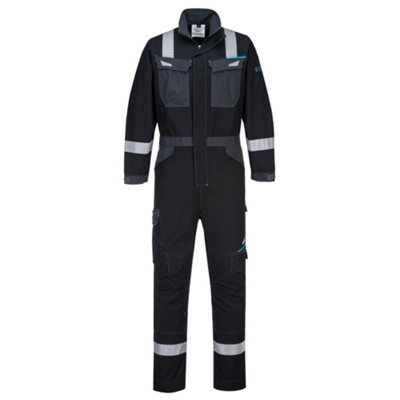Portwest FR503 Modaflame Inherent Stretch Coverall, Black, Small