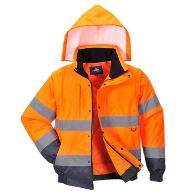 Portwest Mens 2 In 1 Hi-Vis Safety Bomber Jacket