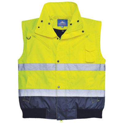 Portwest Mens 3 In 1 Hi-Vis Bomber Jacket (C465) / Workwear