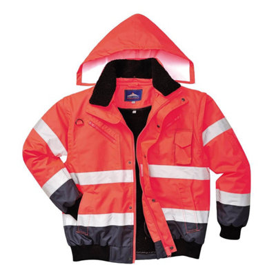 Portwest Mens 3 In 1 Hi-Vis Bomber Jacket