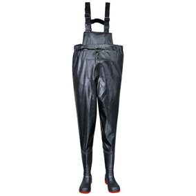 Portwest Mens Adjustable Strap Safety Chest Wader Black (5 UK)