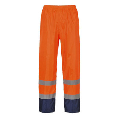 Portwest Mens Clic Contrast Hi-Vis Rain Trousers