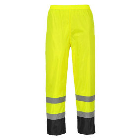 Portwest Mens Clic Contrast Hi-Vis Rain Trousers