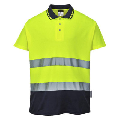 Portwest Mens Contrast Hi-Vis Comfort Polo Shirt