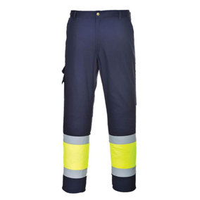 Portwest Mens Contrast Hi-Vis Work Trousers