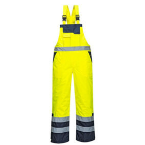 Portwest Mens Contrast High-Vis Winter Bib And Brace Overall