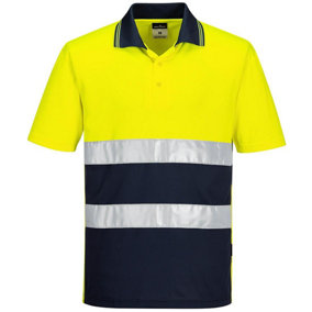 Portwest Mens Contrast Lightweight Hi-Vis Polo Shirt