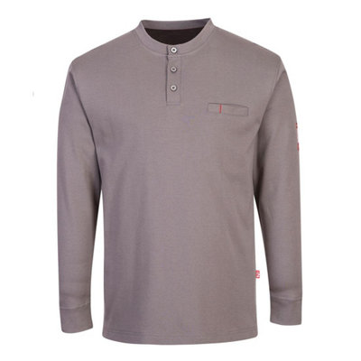 Portwest Mens Flame Resistant Henley T-Shirt