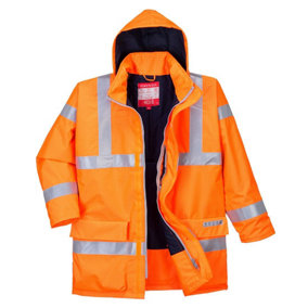 Portwest Mens Hi-Vis Bizflame Rain Anti-Static Safety Jacket