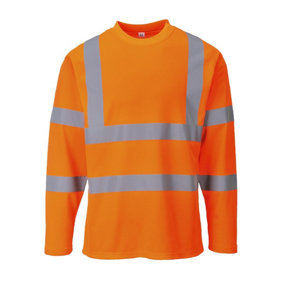 Portwest Mens Hi-Vis Comfort Long-Sleeved Safety T-Shirt
