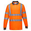 Portwest Mens Hi-Vis Long-Sleeved Safety Polo Shirt