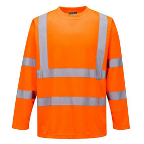 Portwest Mens Hi-Vis Long-Sleeved Safety T-Shirt
