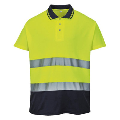 Portwest Mens Hi-Vis Two-Tone Cotton Comfort Polo Shirt