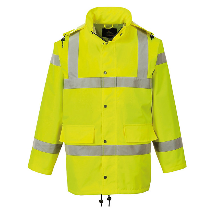 Portwest Mens Hi-Vis Waterproof Breathable Work Jacket Yellow (3XL ...