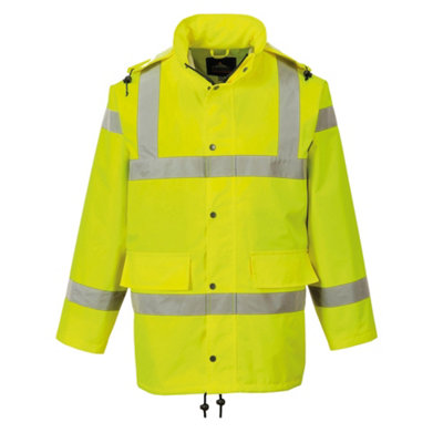 Portwest Mens HiVis Waterproof Breathable Work Jacket Yellow (3XL