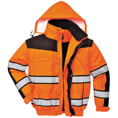 Portwest Mens High Visibility Clic All Weather Bomber Jacket (Pack of 2)