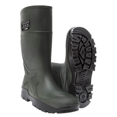 Portwest Mens PU Safety Wellington Boots Green (10.5 UK)