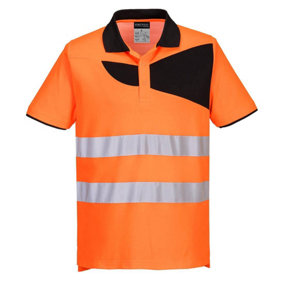 Portwest Mens PW2 Cotton Hi-Vis Safety Polo Shirt
