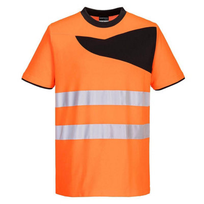 Portwest Mens PW2 Cotton High-Vis Safety T-Shirt