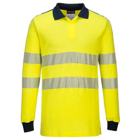 Portwest Mens PW3 Flame Resistant Hi-Vis Long-Sleeved Polo Shirt