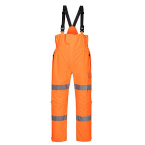 Portwest Mens Rain Hi-Vis Safety Bib And Brace Trouser