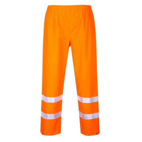 Portwest Mens Rain Hi-Vis Safety Traffic Trousers