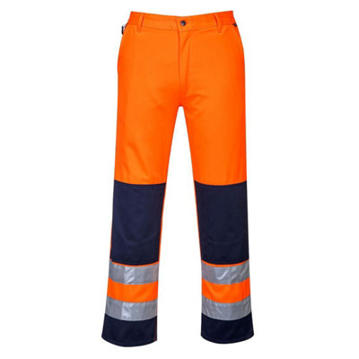 Portwest Mens Seville Contrast Hi-Vis Safety Work Trousers