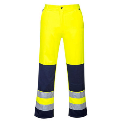 Portwest Mens Seville Contrast Hi-Vis Work Trousers