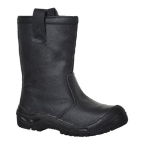 Portwest Mens Steelite Leather Anti Scuff Toe Rigger Boots Black (9 UK)