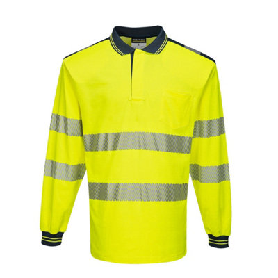 Portwest PW3 Hi-Vis Long Sleeve Polo Shirt