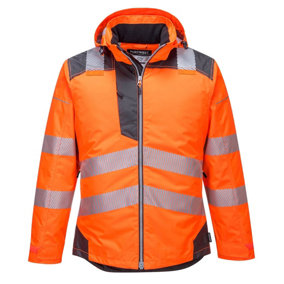 Portwest PW3 Hi-Vis Winter Jacket Orange/Grey - M