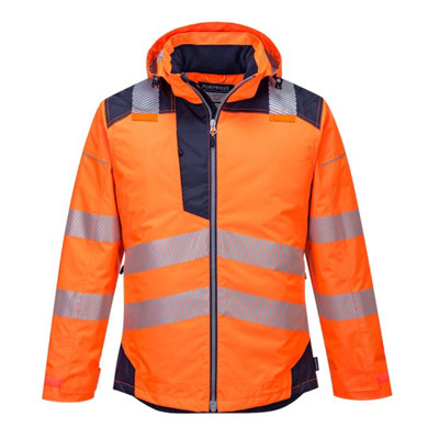 Portwest PW3 Hi-Vis Winter Jacket Orange/Navy - XL