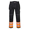 Portwest PW3 Hi-Vis Work Trousers Orange/Black & Knee Pads - 33R