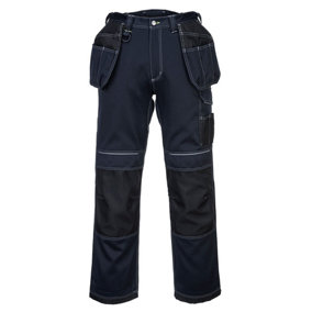 Portwest PW3 Holster Work Trousers Navy/Black & Knee Pads - 32R