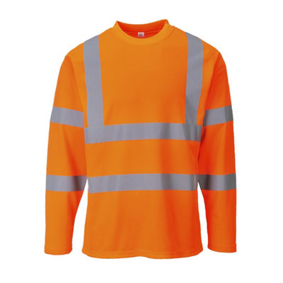 Portwest S278 Hi-Vis Cotton Comfort Long Sleeved T-Shirt L/S - Orange - Large