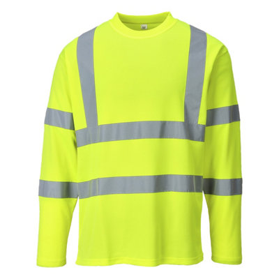 Portwest S278 Hi-Vis Cotton Comfort Long Sleeved T-Shirt L/S - Yellow - Large