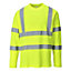Portwest S278 Hi-Vis Cotton Comfort Long Sleeved T-Shirt L/S - Yellow - Small