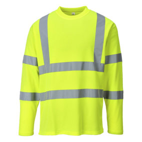 Portwest S278 Hi-Vis Cotton Comfort Long Sleeved T-Shirt L/S - Yellow - X Large