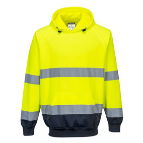 Portwest Two-Tone Hooded Sweatshirt Yellow/Navy - M