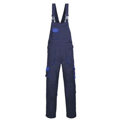 Portwest TX12 Texo Contrast Bib and Brace Overalls Knee Pad Pockets