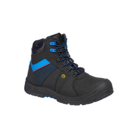 Portwest Unisex Adult Protector Leather Compositelite Safety Boots Black/Blue (12 UK)