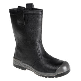 Portwest Unisex Adult Steelite Leather Anti Scuff Toe Rigger Boots Black (10.5 UK)